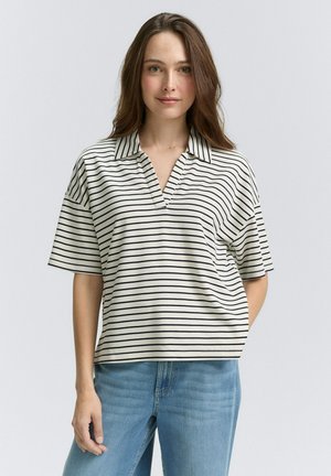Poloshirt - offwhite/navy tee stripe