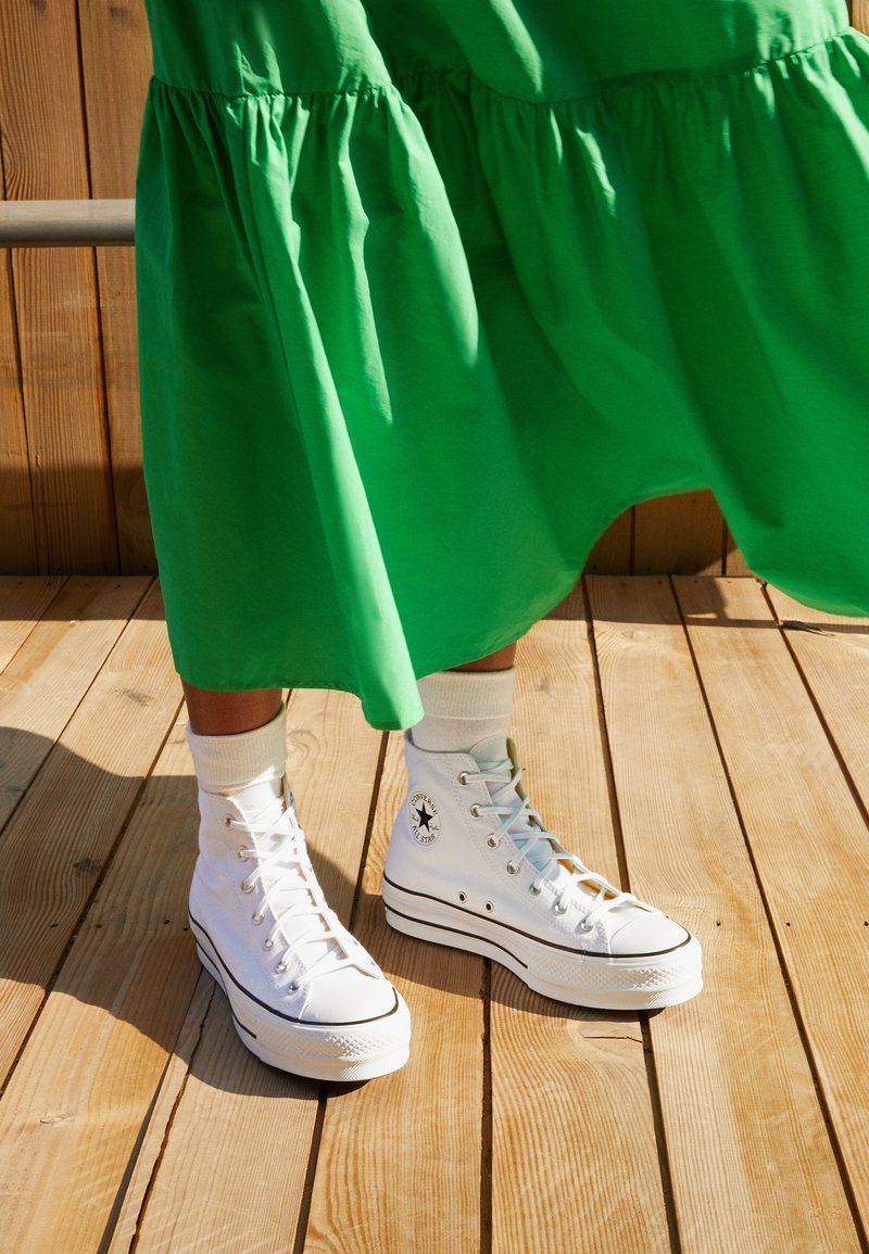 green dress with converse JIJIL green women's tie-dye print long dress