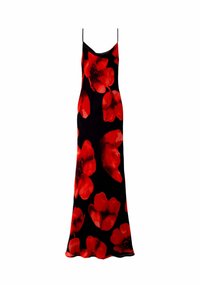 LARGO CON VOLANTE - Robe longue - black/red