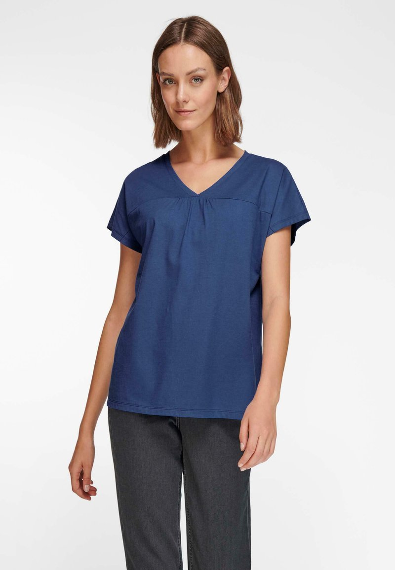 Damen T-Shirts | Green Cotton T-Shirt basic jeansblau/blau - HA47286 Damen T-Shirts | Green Cotton T-Shirt basic jeansblau/blau - HA47286