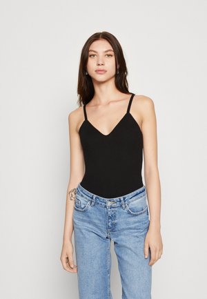 Vero Moda VMWILLOW V NECK BODYSTOCKING - Μπλούζα - black
