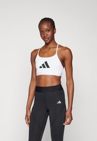 adidas Performance AEROREACT BIG GRAPHIC - Lengvai krūtinę prilaikanti sportinė liemenėlė - white