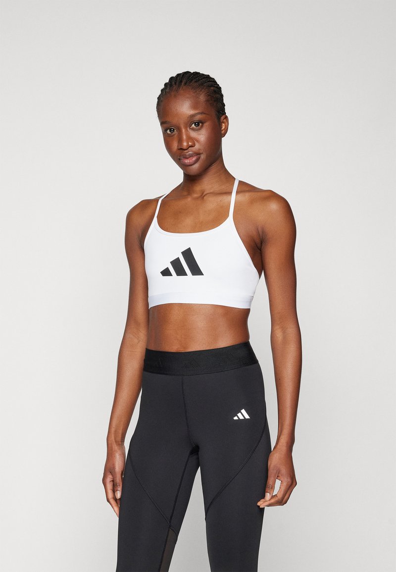 adidas Performance AEROREACT BIG GRAPHIC - Lengvai krūtinę prilaikanti sportinė liemenėlė - white