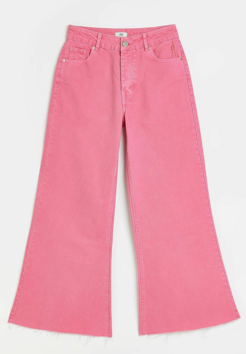 River Island Petite Flared Jeans donkerroze