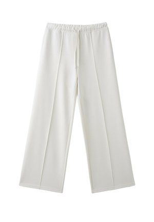 Stradivarius, SOFT-TOUCH WIDE-LEG TROUSERS WITH SEAM DETAIL 04512257 - Pantalon de survêtement - white