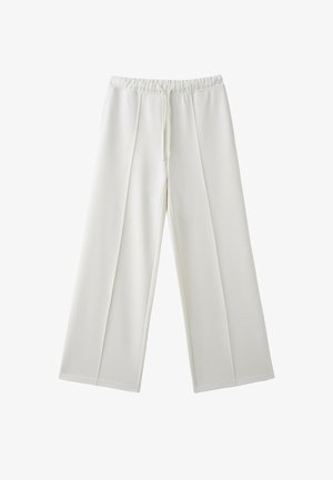Stradivarius, SOFT-TOUCH WIDE-LEG TROUSERS WITH SEAM DETAIL 04512257 - Pantalon de survêtement - white