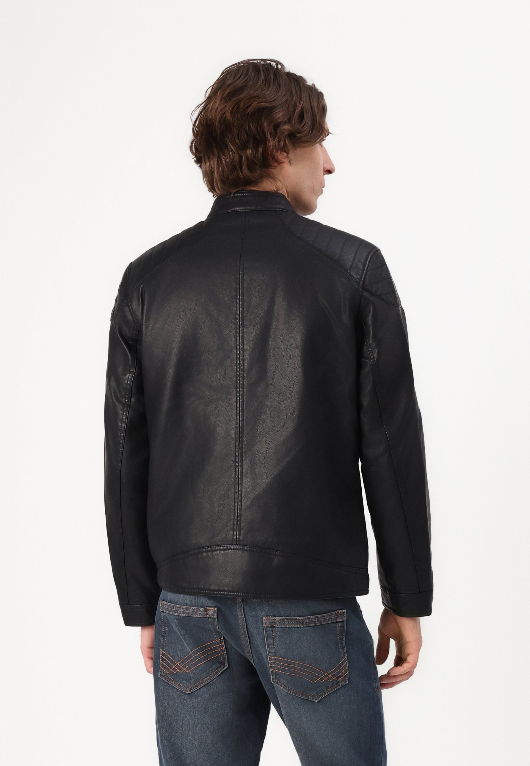TOM TAILOR JACKET - Jachetă din imitație de piele - black/negru