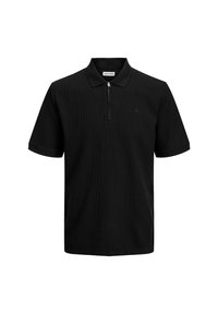 JJEAUSTIN ZIP SS NOOS PLS - Polo shirt - black