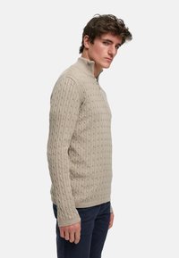 Kronstadt CABLE HALF-ZIP - Jumper - beige mix