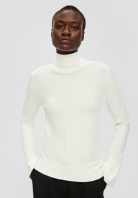 s.Oliver BLACK LABEL ROLLKRAGEN AUS MIX - Strickpullover - ecru
