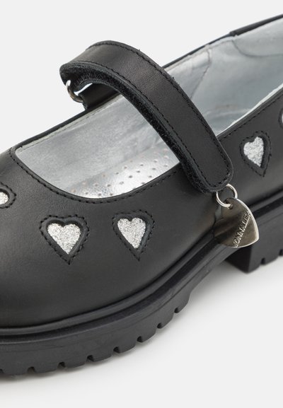 Monnalisa CON CUORI GLITT  - Μπαλαρίνες με λουράκι στον αστράγαλο - nero