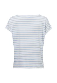 s.Oliver MIT ÜBERSCHNITTENEN SCHULTERN - T-shirt print - ecru hellblau