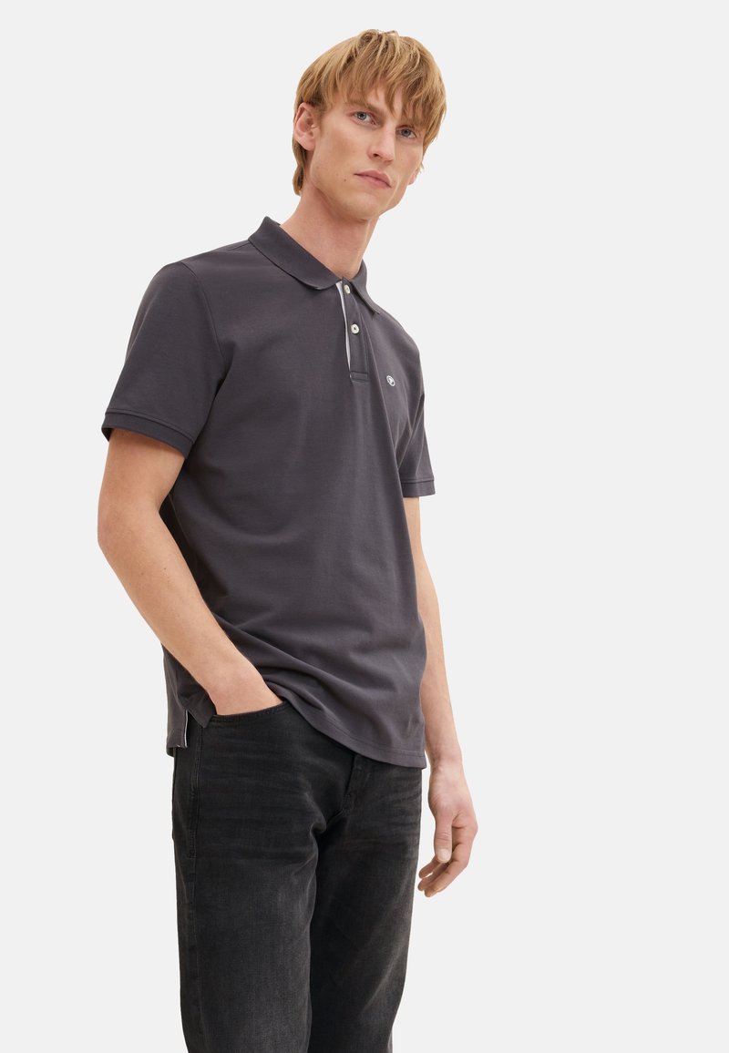 TOM TAILOR BASIC WITH CONTRAST - Polo - dunkelgrau