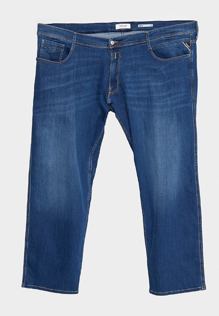 Replay Plus Straight leg jeans donkerblauw