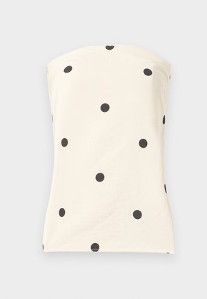 Abercrombie & Fitch, DRAPEY STRAPLESS - Μπλούζα - white/black