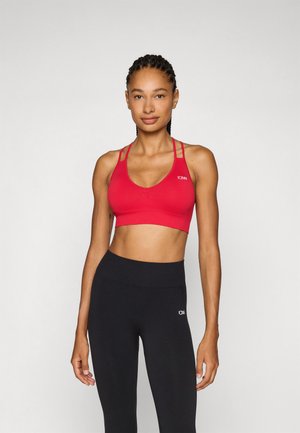 ICANIWILL DEFINE SEAMLESS V SHAPE BRA - Medium support sports bra - red cherry