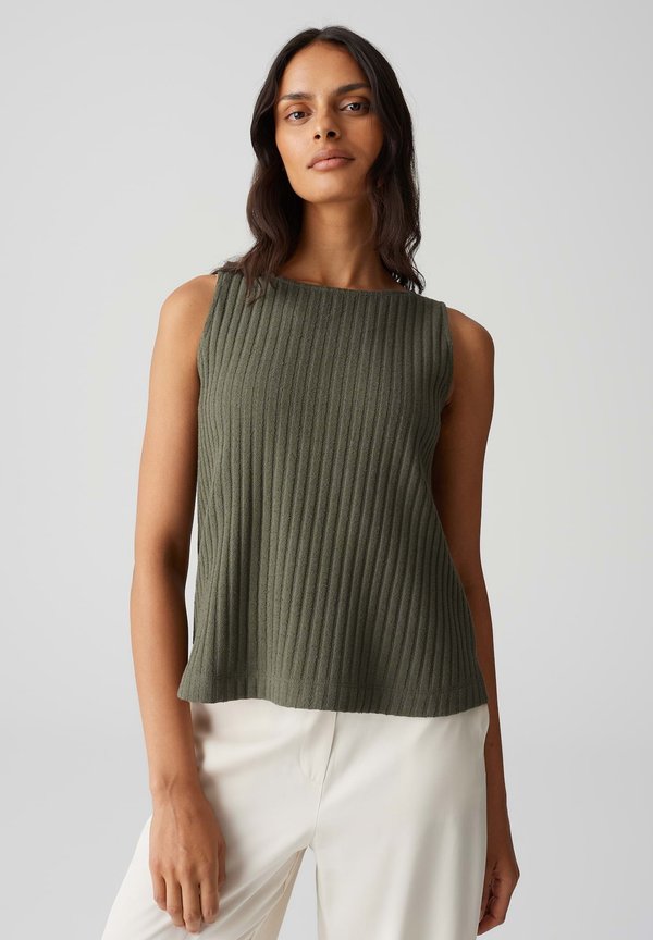 REGULAR FIT RIB - Top - olive leaf