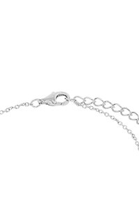 Bracciale in argento con chiusura a gancio e catena allungabile, caratterizzato da maglie lisce e una finitura lucida.