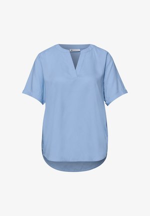 Street One, BLUSE MIT SPLIT NECK UND TURN-UP - Blouse - original blue