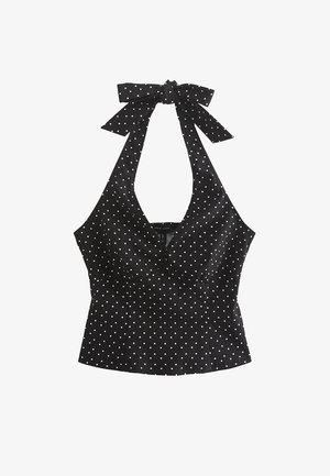 New Look, SPOT PRINT HALTER NECK TOP - Top - black pattern