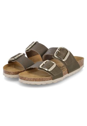 Pantolette flach - khaki