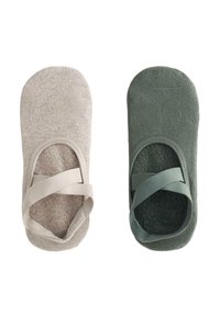 2 PAIRS  WITH CROSSOVER STRAPS  - Füßlinge - dark green