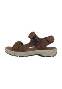 Clarks Saltway Trail Dark Lea Sandals in Brown for Men | UK