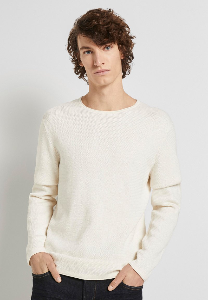 TOM TAILOR DENIM Strickpullover - oat milk melange