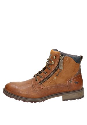 Lace-up ankle boots - cognac