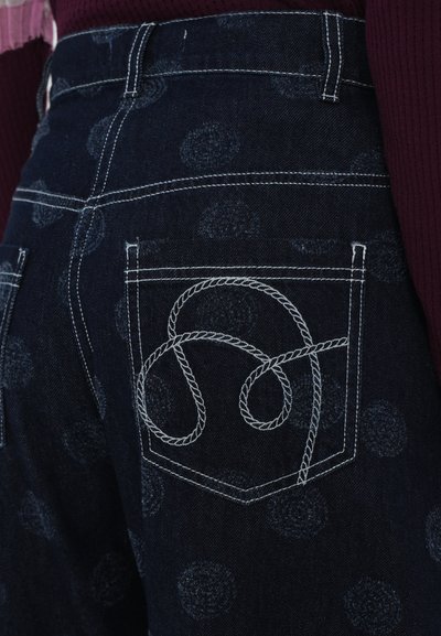 Henrik Vibskov POST PANTS - Wide leg - dark blue