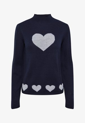 Pieces, PCFIRA CHRISTMAS GLITTER - Svetrík - navy