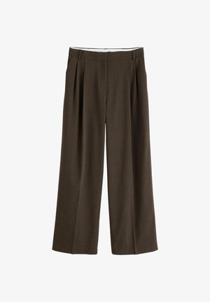 Next, STRIPE TAILORED WIDE LEG TROUSERS - Pantaloni - chocolate brown