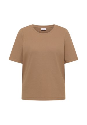 Cecil, BASIC T-SHIRT IN A RIBBED TEXTURE - T-shirt basique - creamy mocha