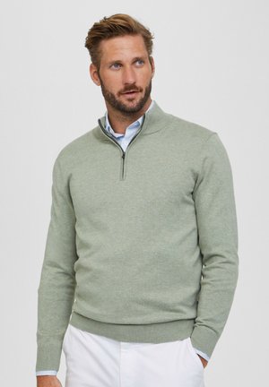HALF ZIP - Maglione - grey olive green