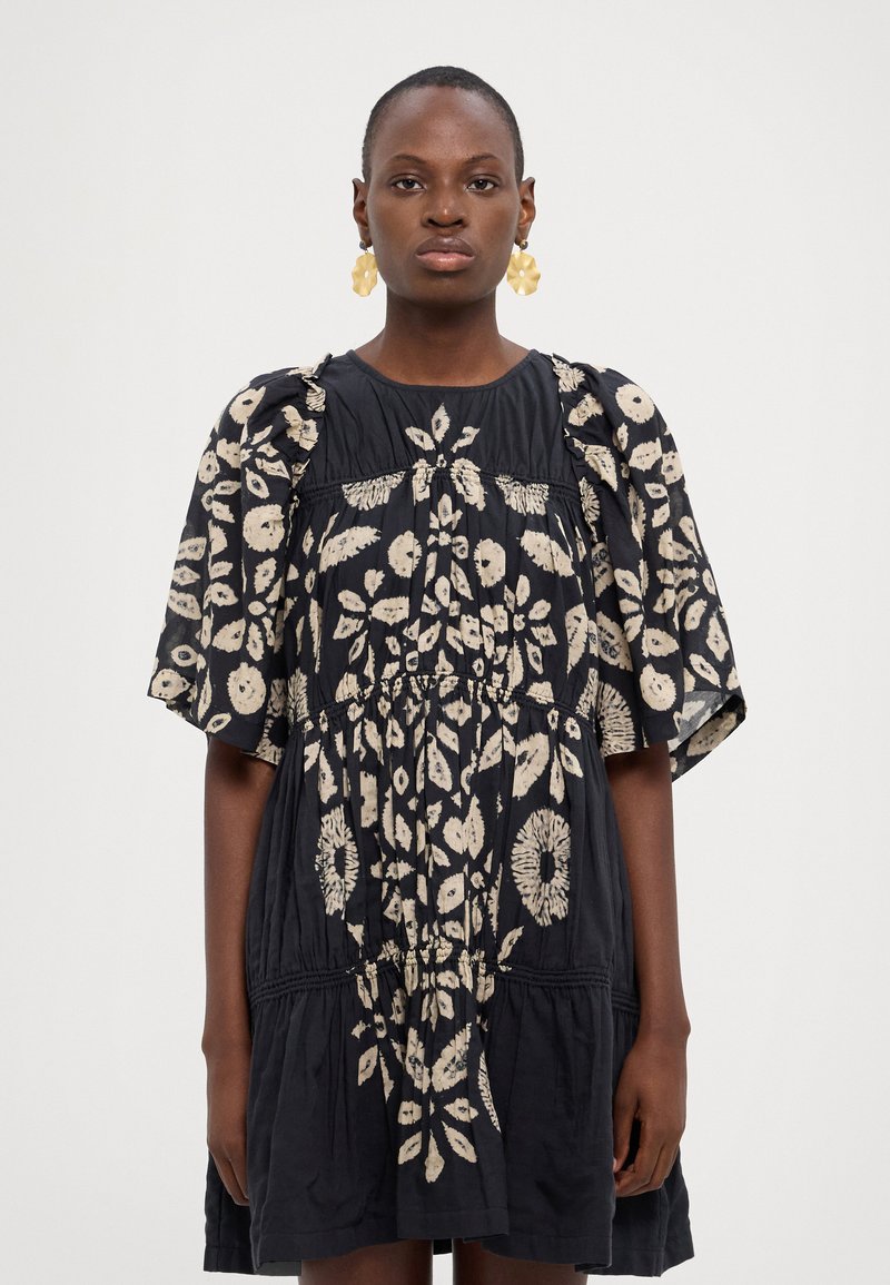 thea black embroidered mini dress Cara Cara Alba Black Floral Silk Organza Mini Dress main image 0