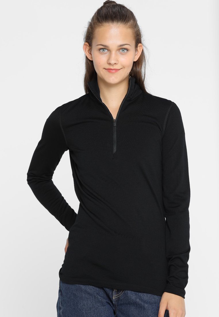 icebreaker MERINO 200 MID WEIGHT OASIS HALF ZIP - Undershirt - BLACK