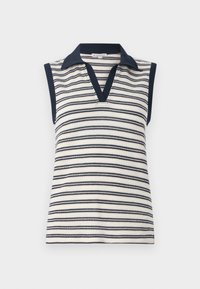 STRIPE STRUCTURE - Top - off white/navy