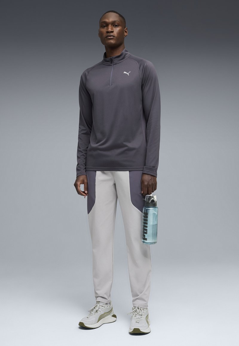 Puma M PWRTRAIN MIX 1/4 ZIP - Top s dlouhým rukávem - galactic gray