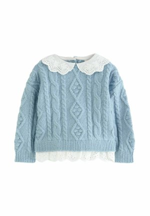 COLLAR CABLE REGULAR FIT - Pulóver - blue