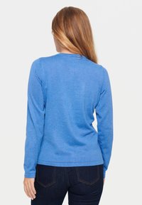 Saint Tropez MILASZ R-NECK - Vest - dutch blue melange