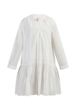SUMMER - Egyenes szabású ruha - wollweiss mit silber streifen und punkte