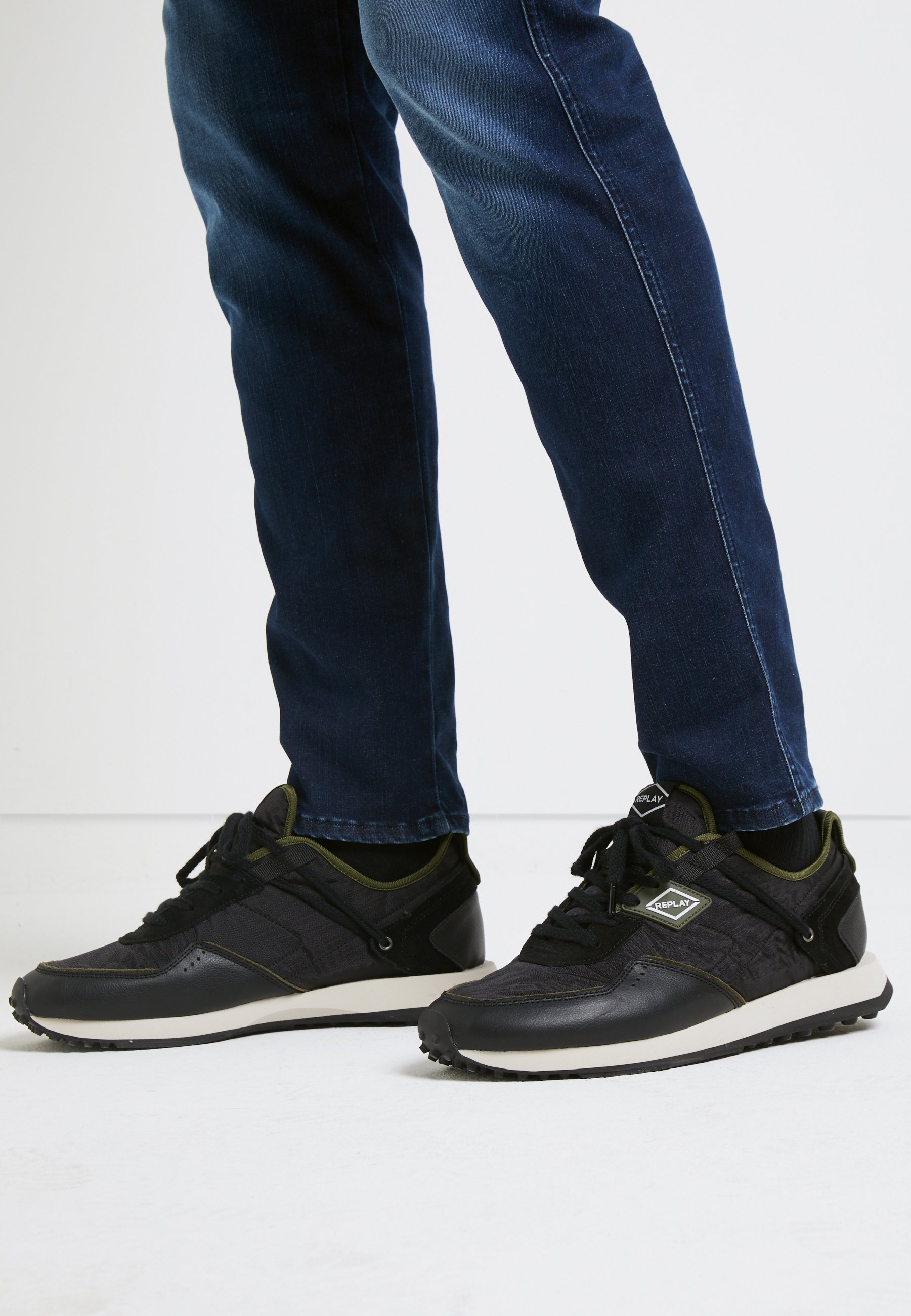 Replay DRUM PRO GROUND - Sneakers laag - black/green/Zwart - Zalando.nl