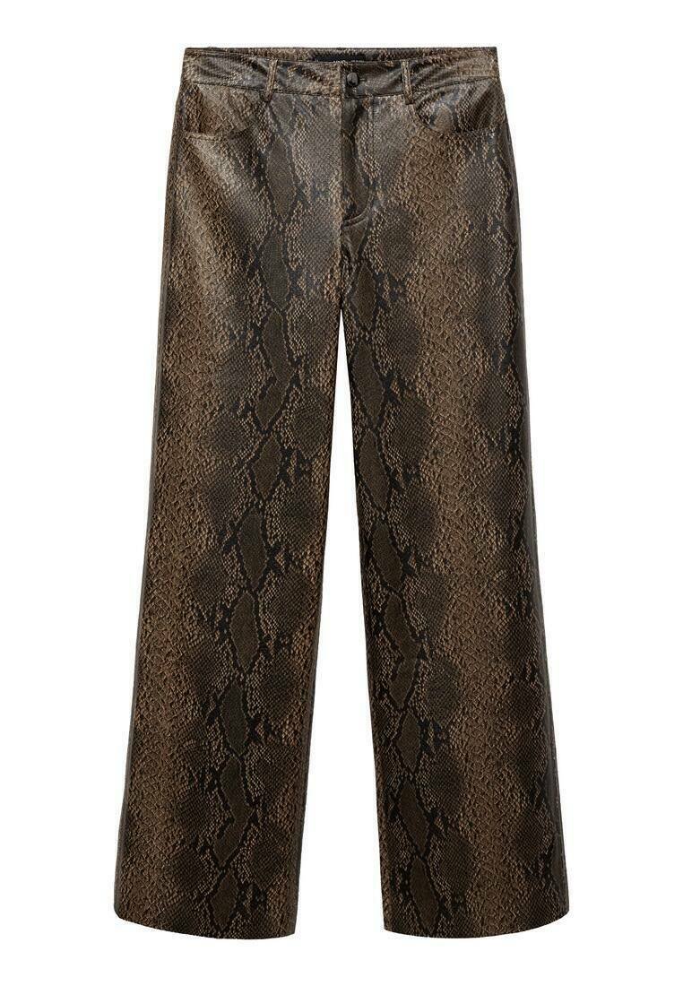 Mango Leren broek beige Mango Leren broek beige