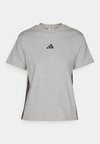 ESSENTIALS 3 STRIPES - T-shirt print - medium grey heather/black