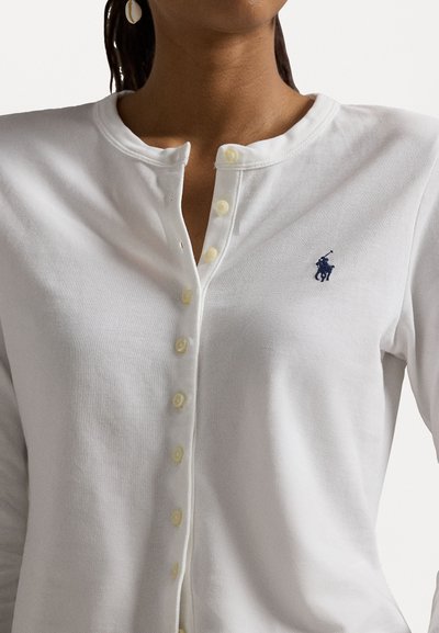 Polo Ralph Lauren STRETCH MESH COTTON CREWNECK CARDIGAN  - Kardigan - white