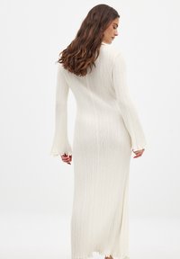 NA-KD ROUND NECK FRILL MAXI - Jumper dress - offwhite