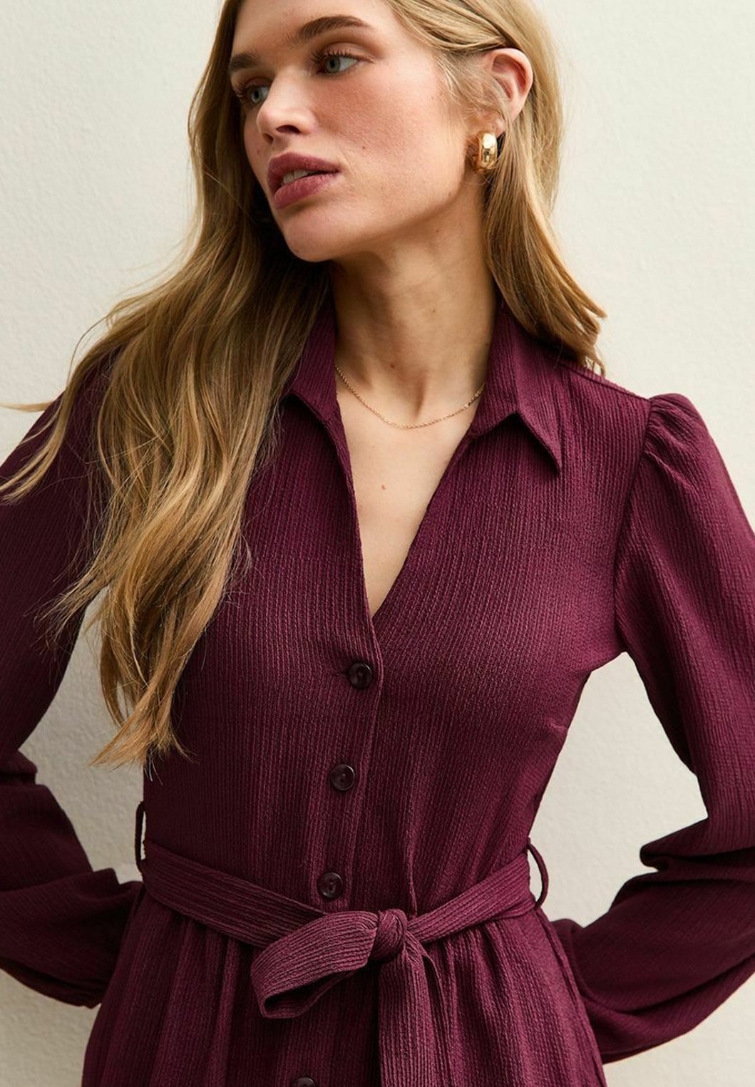 New Look Shirt dress - burgundy/red - Zalando