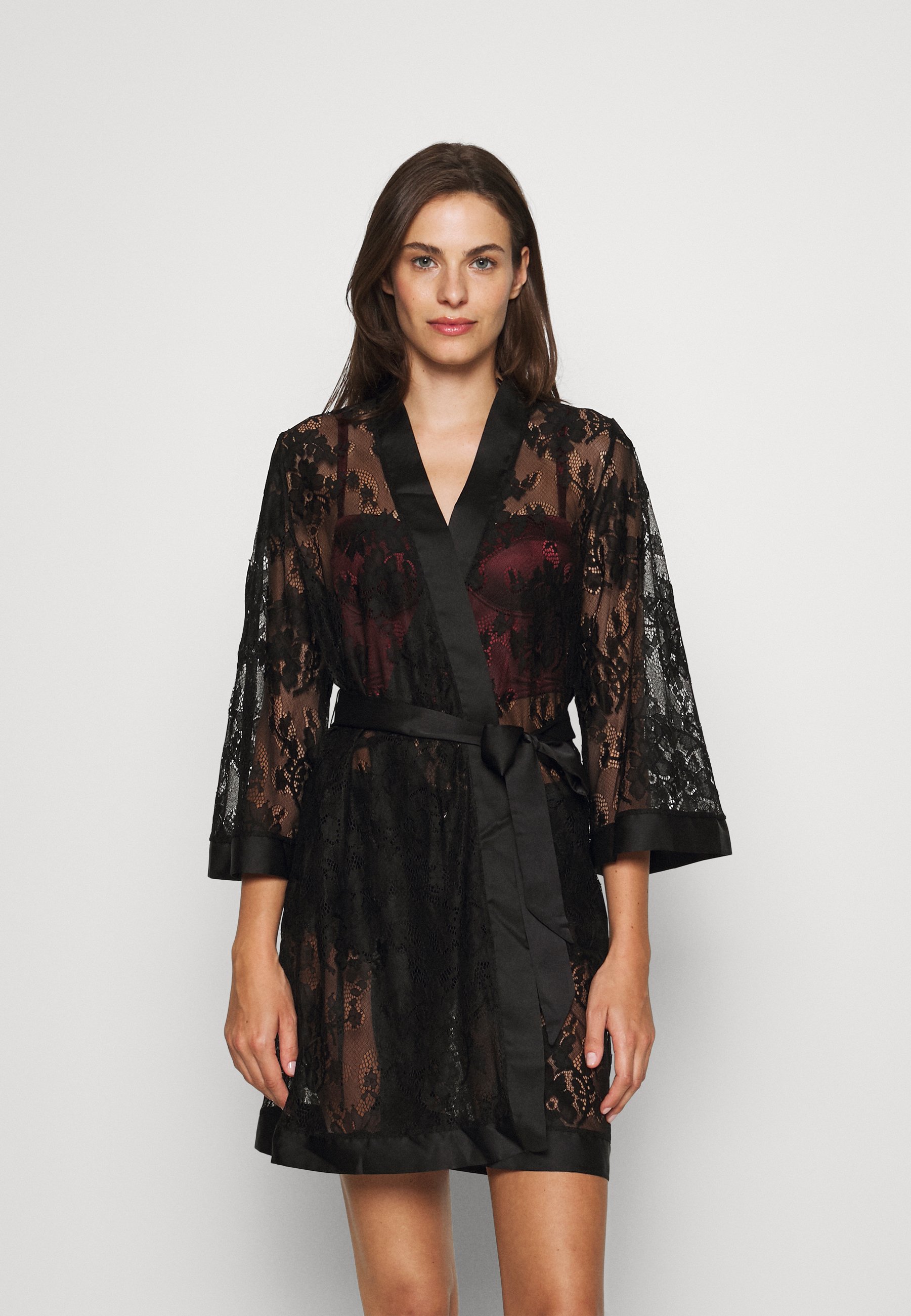 mirelle lace dress Golden Lace Formal Midi Dress with Bow Cappuccino / 4 main image 0