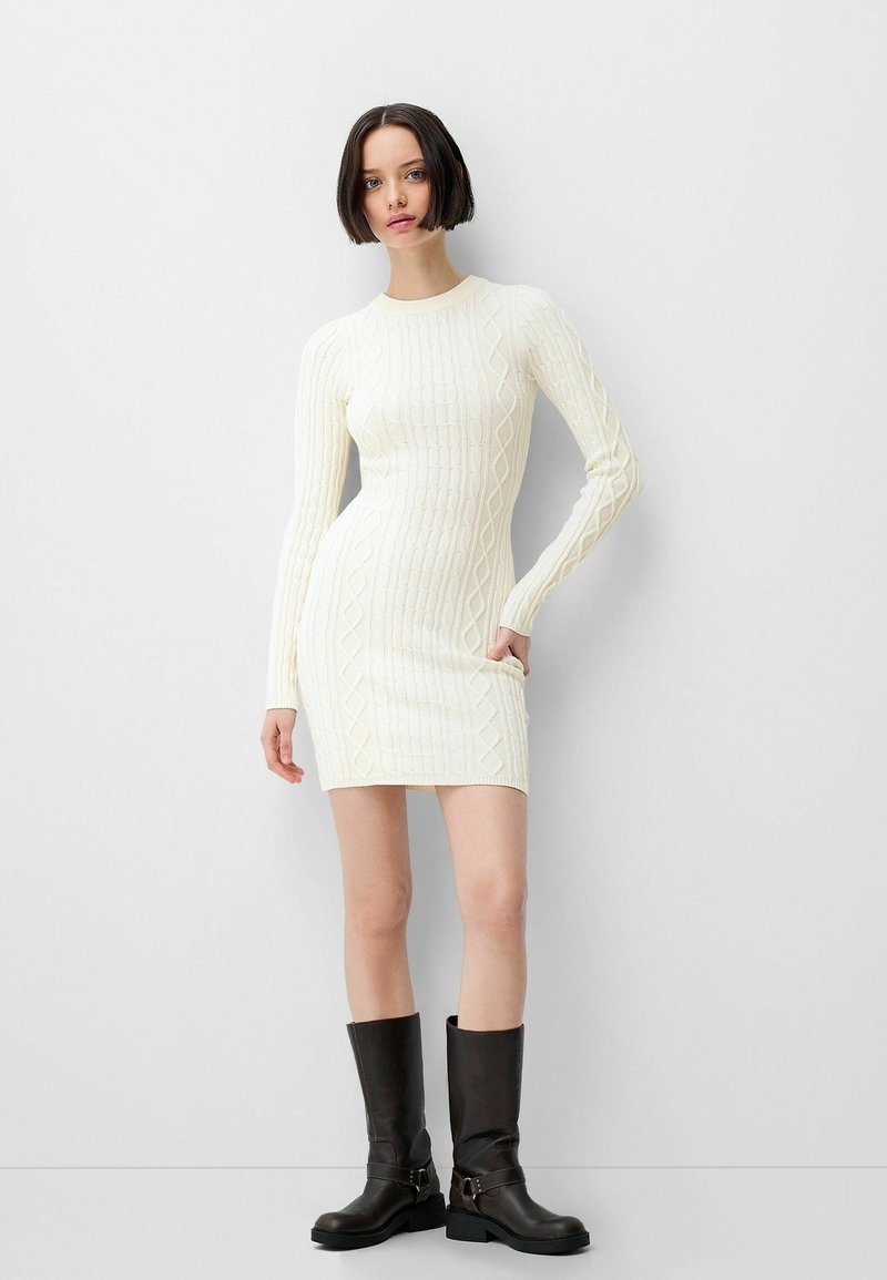 Bershka Gebreide jurk wit