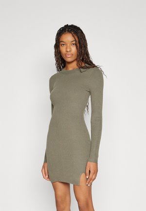 Hollister Co. CHAIN BODYCON SWEATER DRESS - Kampsunkleit - olive green